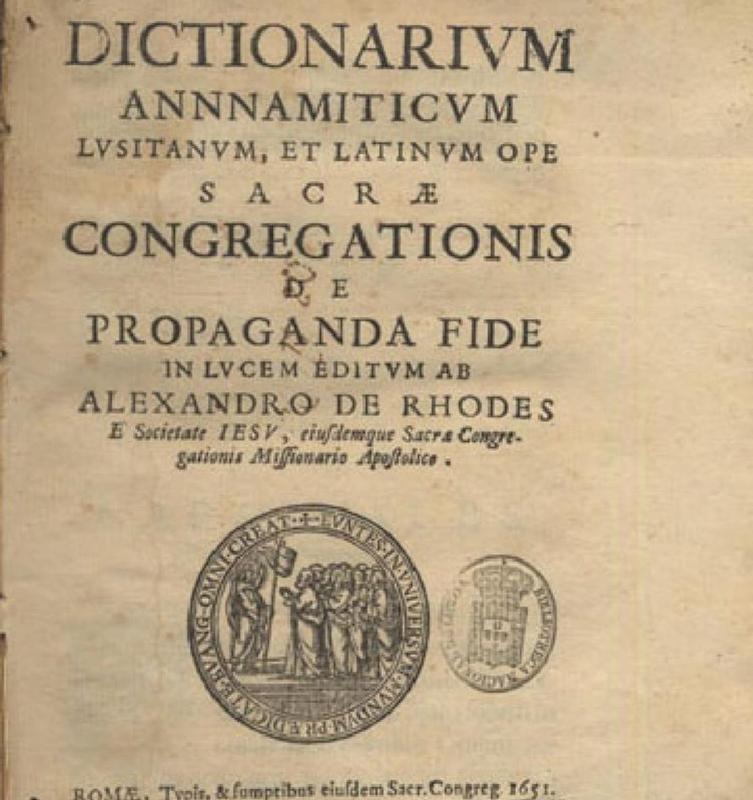 Quyển từ điển Việt Bồ La do giáo sĩ Alexander de Rhodes xuất bản